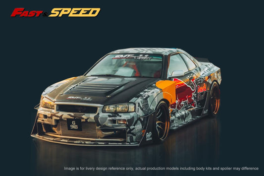 *PREORDER* Fast Speed | 1/64 Nissan Skyline (R34) - Red Bull Livery